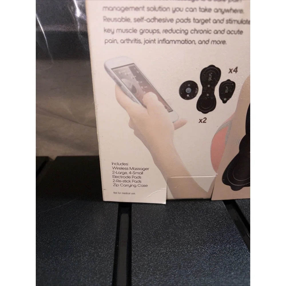 SLF Electrode Wireless Massager 2-Large 4-Small 2 Restick Pads BRAND NEW IN‎ BOX